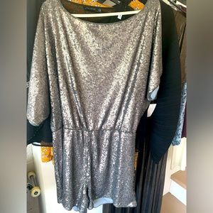 Silver sequin jumpsuit - sexy and fun!